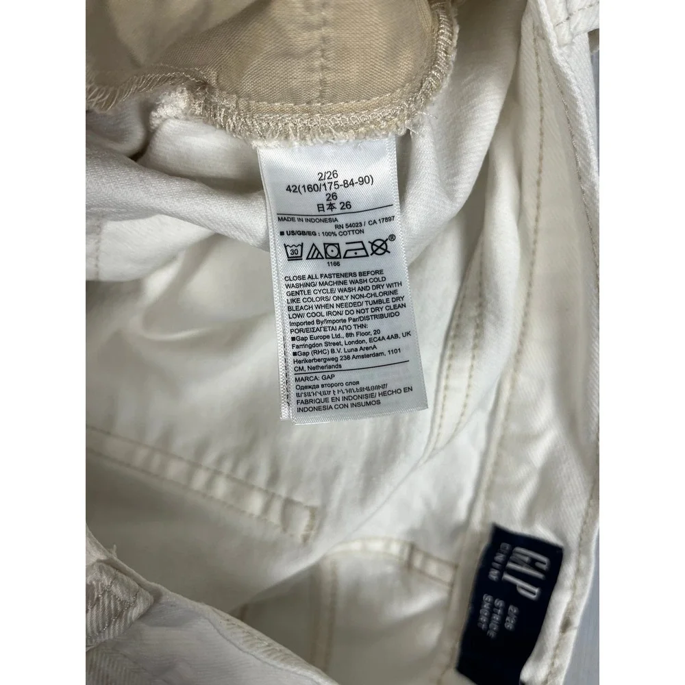 GAP‎ Denim Shorts Womens 2/26 White Stride Short Frayed Hem Distressed Cotton